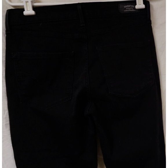 Signature Levis Strauss Womens Teens 8 Black High Rise Skinny Ankle Jeans 29x27 - Picture 5 of 10